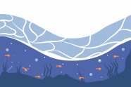水族馆小鱼插画背景图片