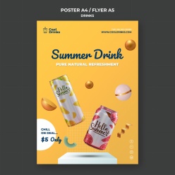 夏季饮料宣传单源文件