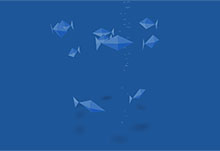 纯CSS3海底泡泡多角鱼动画特效