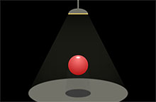 CSS3灯光下的球体弹跳动画特效