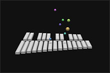 CSS3钢琴键上球体跳动动画特效