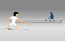 运动男孩网球对打动画