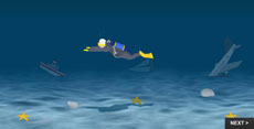 海底潜水员游动flash动画