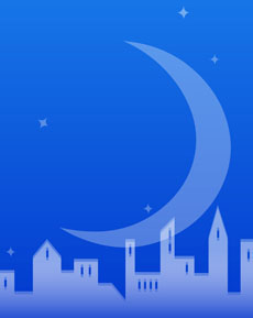 蓝色风格星月夜flash动画