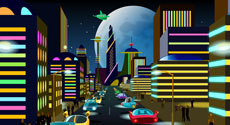 未来城市交通flash动画