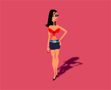 时尚美眉走路flash动画