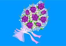 紫色玫瑰花束flash动画