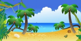 夏日大海沙滩椰子树flash动画