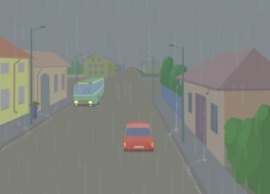 静谧小镇雨景flash动画