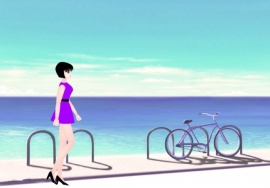 美女海边漫步flash动画