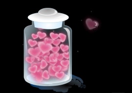 装满粉色爱心的玻璃瓶flash动画