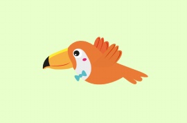 卡通橙色啄木鸟飞翔flash动画