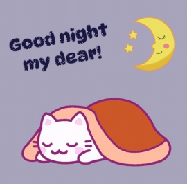 可爱小猫温馨晚安时刻flash动画