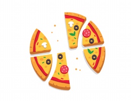 一块块披萨被吃掉flash动画