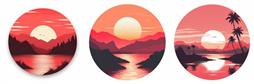 深红夕阳图标