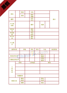 新个人简历表格