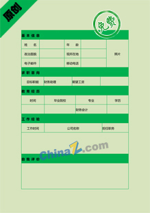 保险金融类简历表格下载