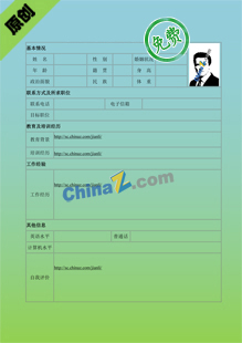 财务经理应聘简历表格