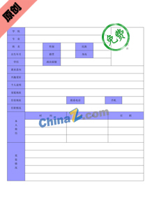 餐饮求职个人简历表格