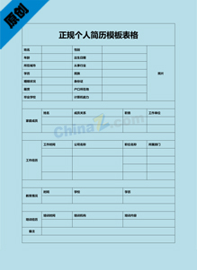 个人简历表格模板范文