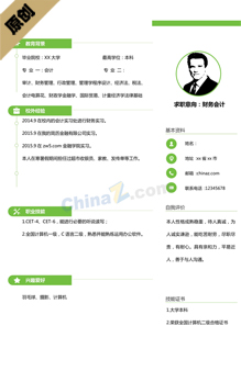 财务管理求职简历模板下载