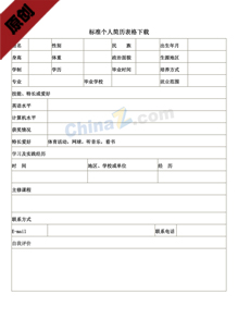 公司招聘表格免费下载