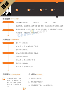 汽车钣金工简历模板