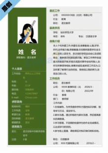 语文老师个人简历模板范文