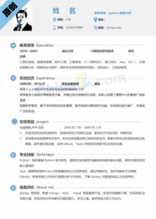 python数据分析技术员简历范文