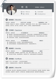财务会计稳重商务个人简历模板