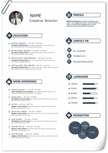高质量创意总监英文人简历模板