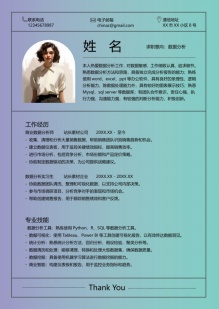 简洁数据分析师专用简历模板