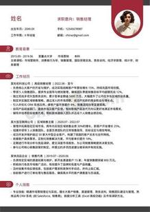 5年经验销售经理个人简历模板