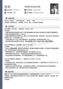 财务总监经理个人简历模板