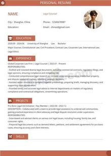 职业律师英文个人简历模板