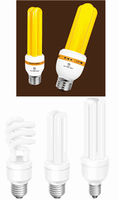 黄色白色节能灯矢量素材