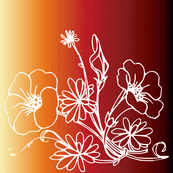 白描花朵矢量素材