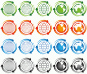 地球箭头图标矢量素材