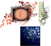 3款潮流花纹矢量素材