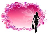 摩登女郎花纹矢量图下载