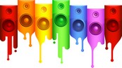 迷你色彩音箱矢量图下载