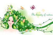 精美女性花纹矢量图下载