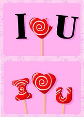 Iloveyou糖果矢量图下载