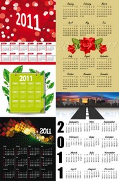2011年日历模板矢量图下载