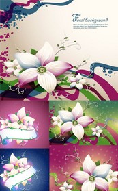 花卉背景矢量图下载