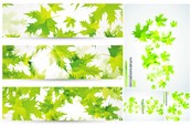 绿色叶子横幅矢量素材