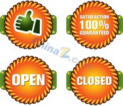 可爱圆形标签矢量素材