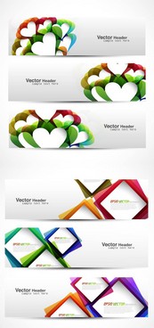 浪漫心形banner矢量图