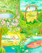 卡通生机勃勃景象矢量图