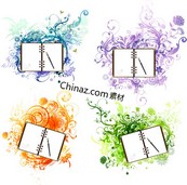记事本花纹矢量素材下载